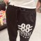 UYUK2016春夏新款时尚数字印花哈伦小脚卫裤长裤运动裤男 2XL 黑色
