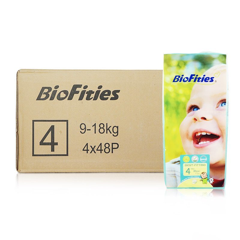 【苏宁自营】爱婴舒坦BioFities环保超薄纸尿裤4号M*4包(9-18kg)美国原装