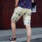 丹杰仕 2016棉质短裤 夏季韩版修身青年薄款格子休闲短裤男夏五分裤男裤子男装5分中裤马裤潮 30(2.31尺) 黄色