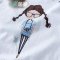 茵曼 2016夏装新款印花短袖T恤上衣女1862022655 L 花灰色