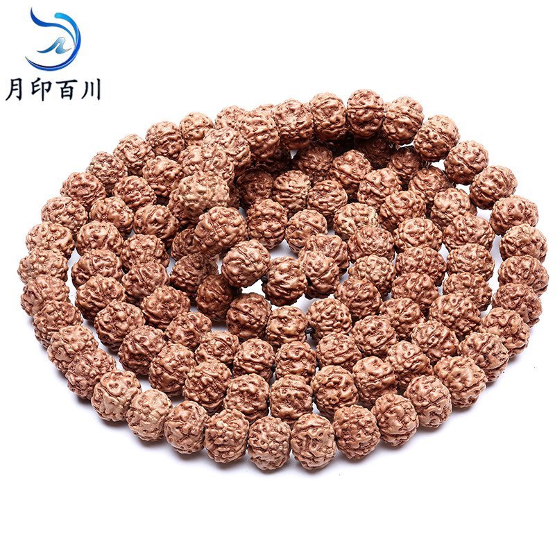 月印百川 五瓣小金刚108颗原籽手串矮桩飞碟金刚菩提手链 五瓣原籽小金刚