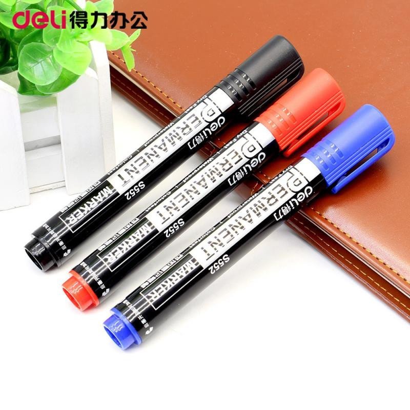 得力(deli) s552 大容量油性笔 红色 10支装/盒 红色