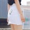 2016新款白色印花毛边A字牛仔短裙女装 XL 白色