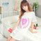 睡衣女夏季新品棉质少女睡裙休闲纯色麦穗桃心PINK家居服短裙 M HT-160#麦穗pink白色