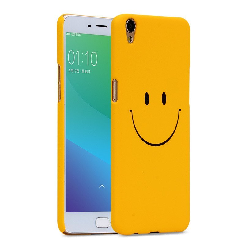 途瑞斯 r9plus手机保护套 磨砂硬壳潮图 手机壳适用于oppo r9/R9 tm r9plus R9plus-黄色-微笑