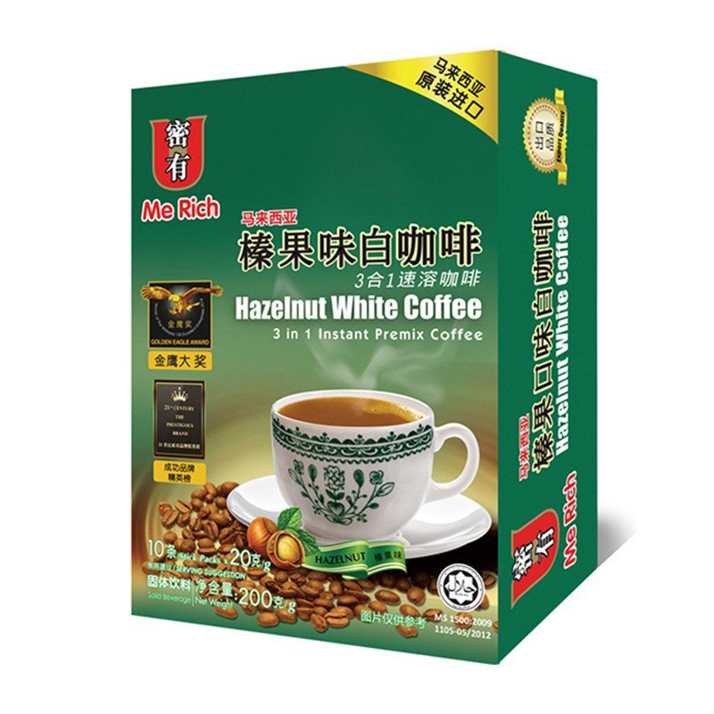 Me Rich密有榛果味白咖啡20克*10包