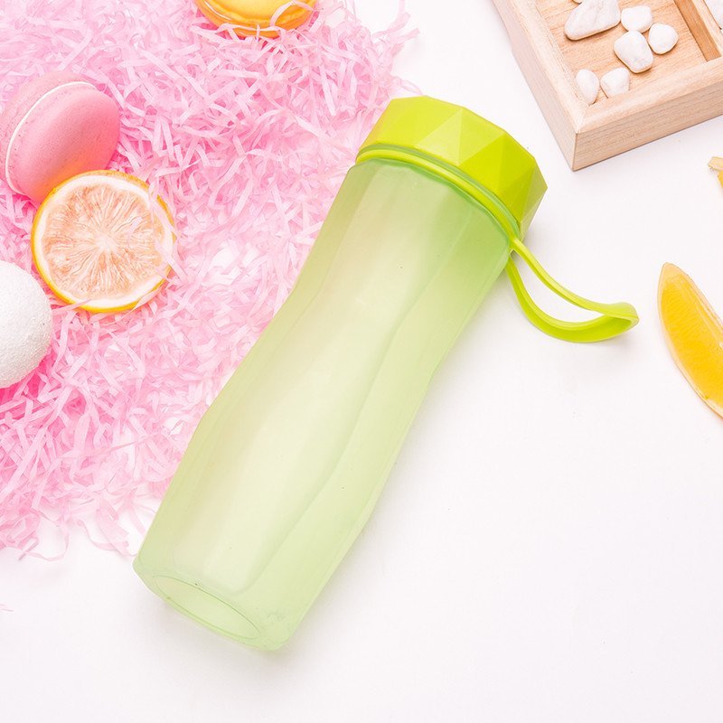 康酷时尚莹彩随手杯 韩版学生户外带盖茶杯提绳潮流便携防漏水杯 绿色