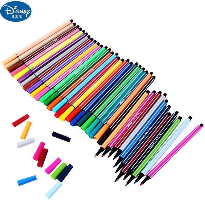迪士尼公主水彩笔学生美术绘画笔儿童文具可水洗绘画笔60004黄色