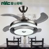 雷士照明(NVC) 隐形风扇灯精致简约现代铁艺四叶LED灯智能吊扇灯风扇灯客厅餐厅吊灯 星弧系列【24瓦黑色】六档调风-三色调光