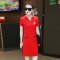 飘香画秋2016夏装新款宽松女装中长款休闲连衣裙DV2681 XXL 红色