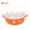 米菲(Miffy)食品级304不锈钢双层设计防滑易抓握BC04582双耳碗（橙色）