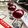 迈亚家具 时尚吧台椅 酒吧椅 前台椅子 吧台凳子 高脚凳 可升降旋转餐椅 宝蓝矮款.