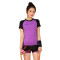 豪客虎夏季新款运动户外修身纯色短袖紧身衣女士健身瑜伽跳操舞蹈服上衣半袖T恤 XL 紫红色