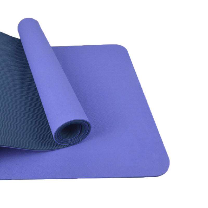 欧伦萨 户外运动瑜伽垫仰卧起坐垫体操垫地垫无味防滑健身瑜珈用品 紫罗兰+深蓝底