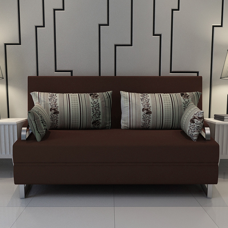 有居 uzjuz 多功能沙发床单人1米双人1.2米1.5米两用布艺小户型可折叠沙发床 咖啡色1.5米