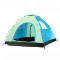 户外加大帐篷3-4人全自动野营沙滩旅游露营帐篷 升级版紫兰拼绿2门2窗PE底