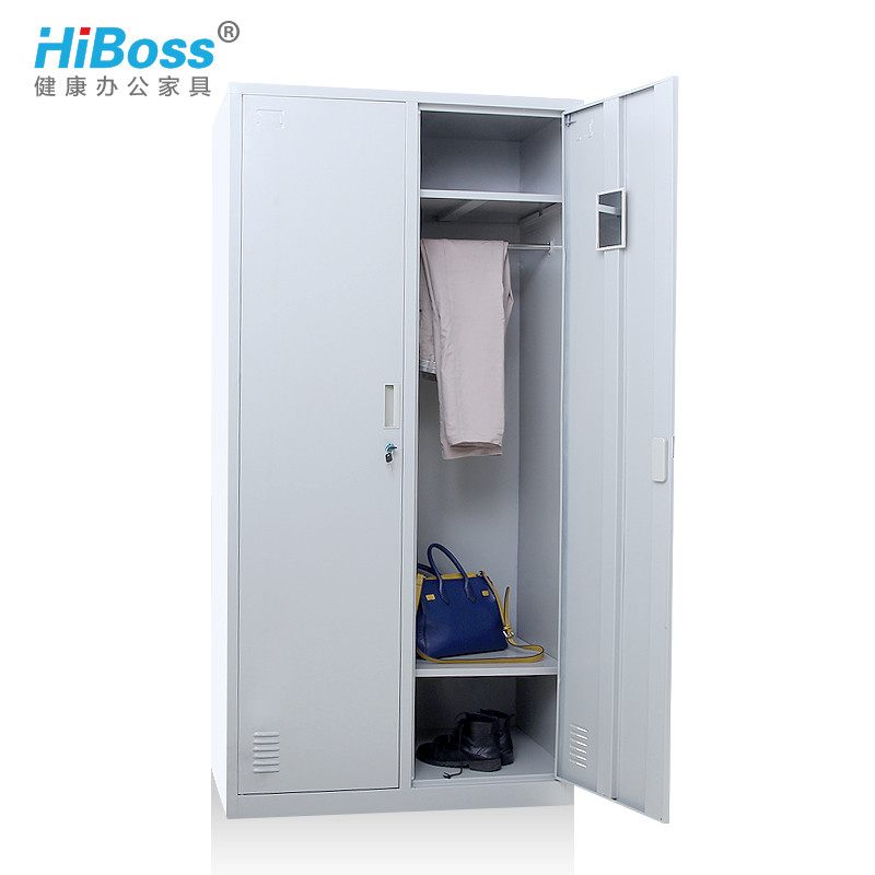 hiboss2门更衣柜双门铁衣柜两门铁皮更衣柜储物柜带锁