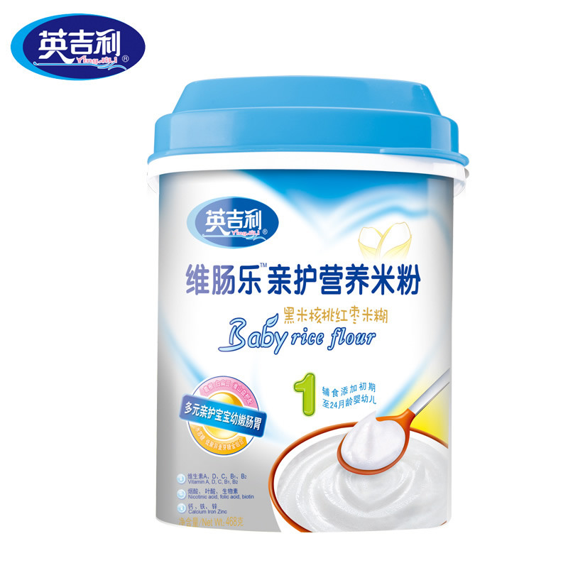 英吉利（yingjili）维肠乐亲护米粉 黑米红枣米粉1段（6-24月） 468g/罐（国产）