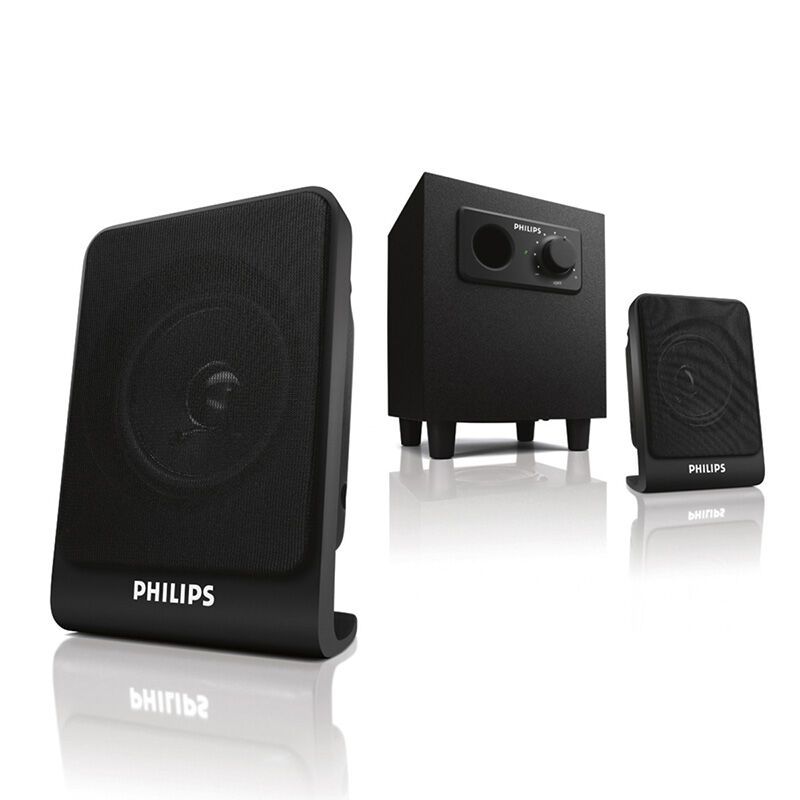 飞利浦（Philips） 音响 多媒体桌面迷你电脑音箱 2.1低音炮重低音 黑色
