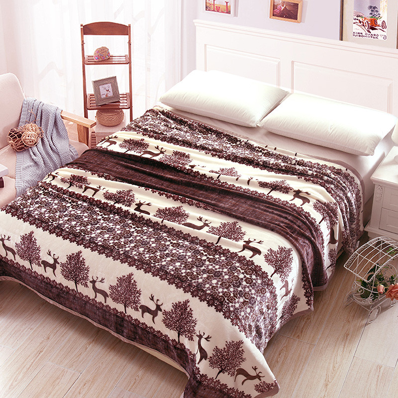 龙之吻毛毯加厚法兰绒冬季空调毯1.8米/1.5m珊瑚绒毯子被盖毯双人床单午睡毯 1.8*2.0m 梅花小鹿