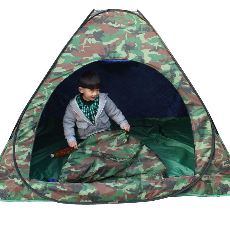 欧伦萨 野外折叠迷彩帐篷 纯耐晒户外野营帐篷保暖加厚自动垂钓帐篷 迷彩