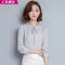 潮步2016秋季新款长袖百搭系带打底衫女V3047 粉红色 XXL