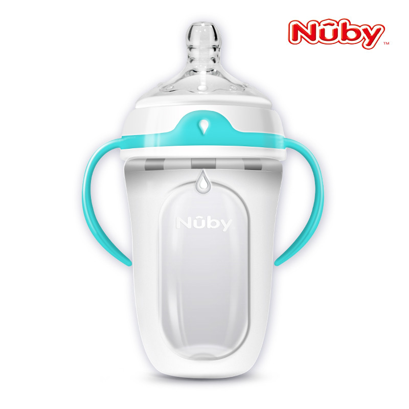 努比(Nuby) confort带握把硅胶奶瓶*（附360度重力球）