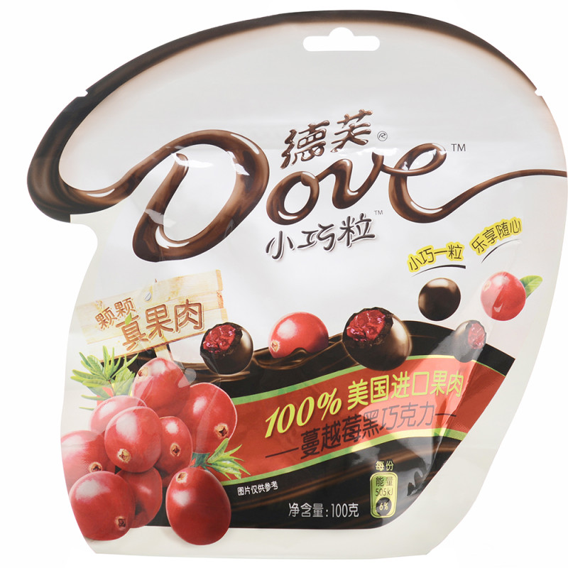 德芙蔓越莓黑巧克力100g