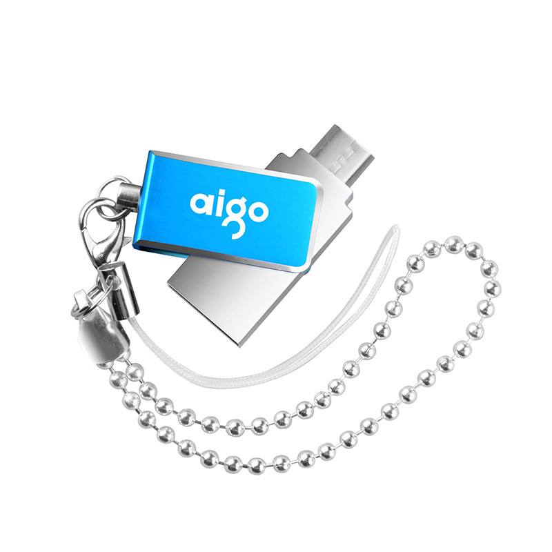 aigo 爱国者 手机U盘 U286 手机平板电脑三合一 64G 全金属机身 双插头 OTG