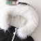 茵曼2016冬装新款简约净色毛领帽中长款羽绒服外套女1864121023 S 粉红色