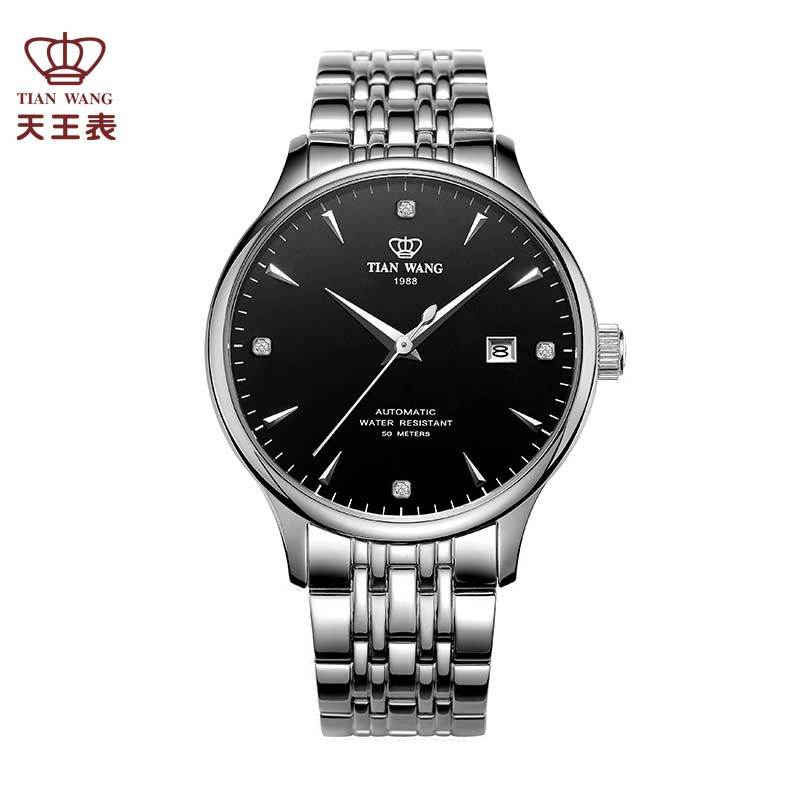 天王表手表 昆仑系列经典 时尚商务男士手表机械表潮流休闲正品男表GS5876 黑色