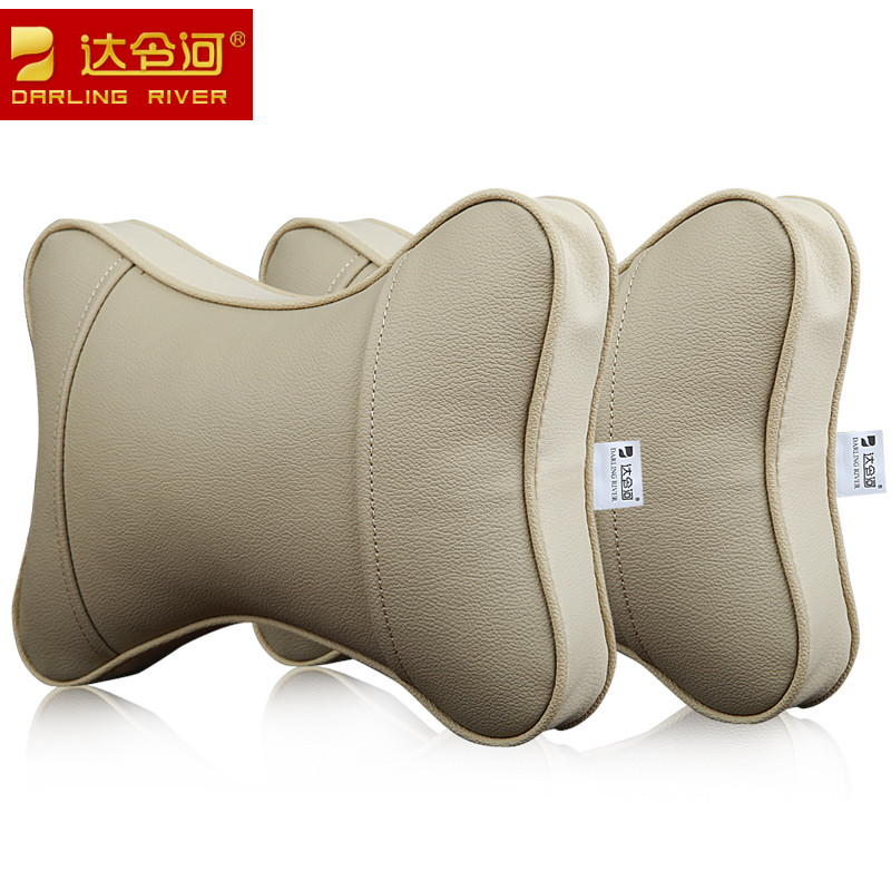 达令河 陆风 X5 X7 X8 X9 X6 风尚 莲花 竞速 竞悦 理念S1 皮革头枕 3D立体皮款-米色-对装