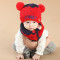 贝迪牛婴儿童帽宝宝护耳帽+围脖两件套儿童毛线帽 均码（6-24个月左右） 卡其铅笔2件套