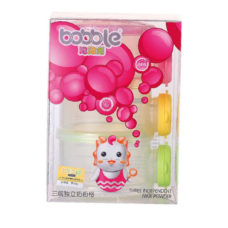泡泡龙(BOBBLE)三层粉格独立式奶粉格可拆卸便捷密封pp奶粉盒外出分盒格子大容量PO-070