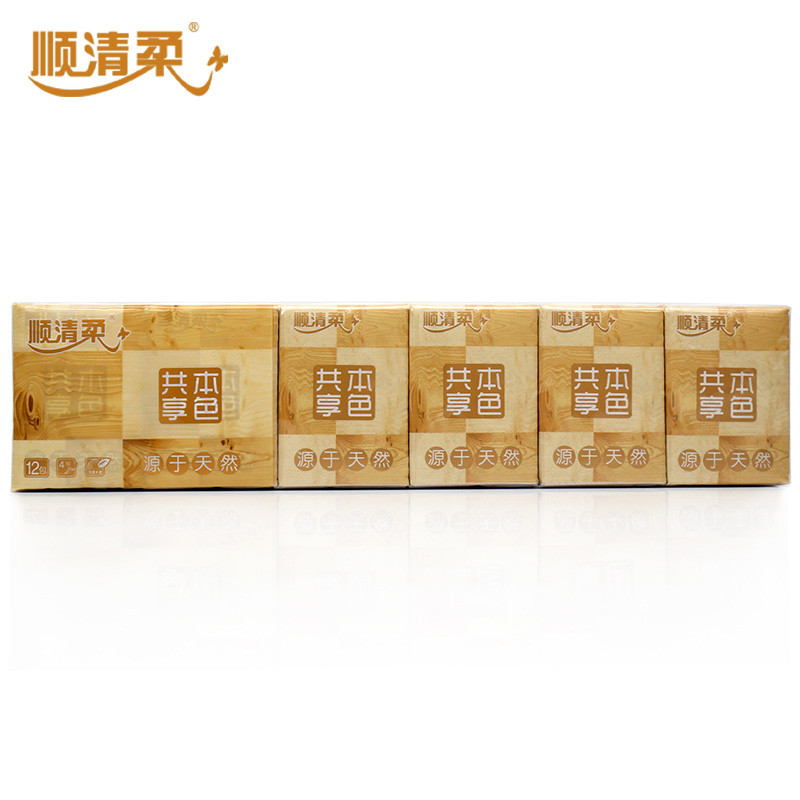 顺清柔共享本色面巾纸12包
