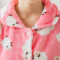 冬季女士法兰绒开扣睡衣女加厚保暖卡通小绵羊家居服套装 M CX-开扣绵羊绒