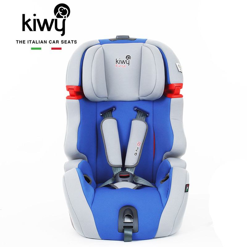 kiwy原装进口宝宝汽车儿童安全座椅isofix硬接口9个月-12岁 可拆增高垫 凯威一号 道奇蓝