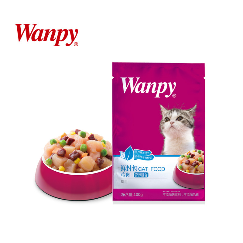 Wanpy猫用（活力营养）鸡肉鲜封包100g