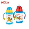 努比(Nuby) 儿童宝宝不锈钢真空保温吸管杯 280ml 便携小马