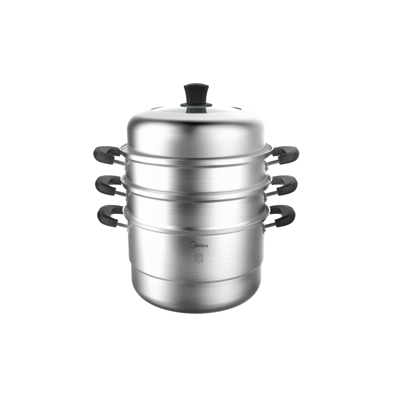 美的（Midea） 蒸锅 304食品用不锈钢双层蒸笼组合 燃磁通用 26CM口径 WZG26G02