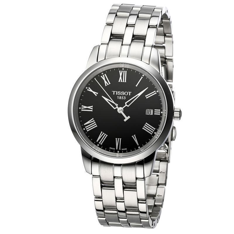 Tissot/天梭 T-CLASSIC系列男士手表石英表T033.410.11.053.01 黑色