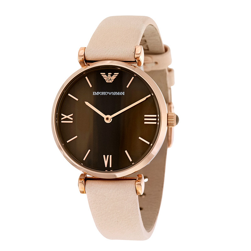 Armani Emporio i阿玛尼时尚真皮石英表 女士腕表AR1966 AR1967 AR1966