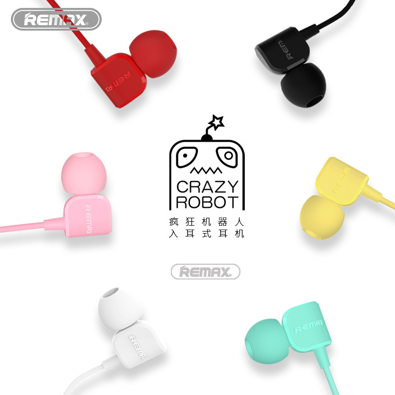 REMAX 疯狂机器人入耳式耳机RM-502 粉色/Pink