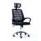 迈亚家具 电脑椅 升降转椅 网布职员椅 弓形会议椅 办公椅 黑色带头枕-滑轮脚
