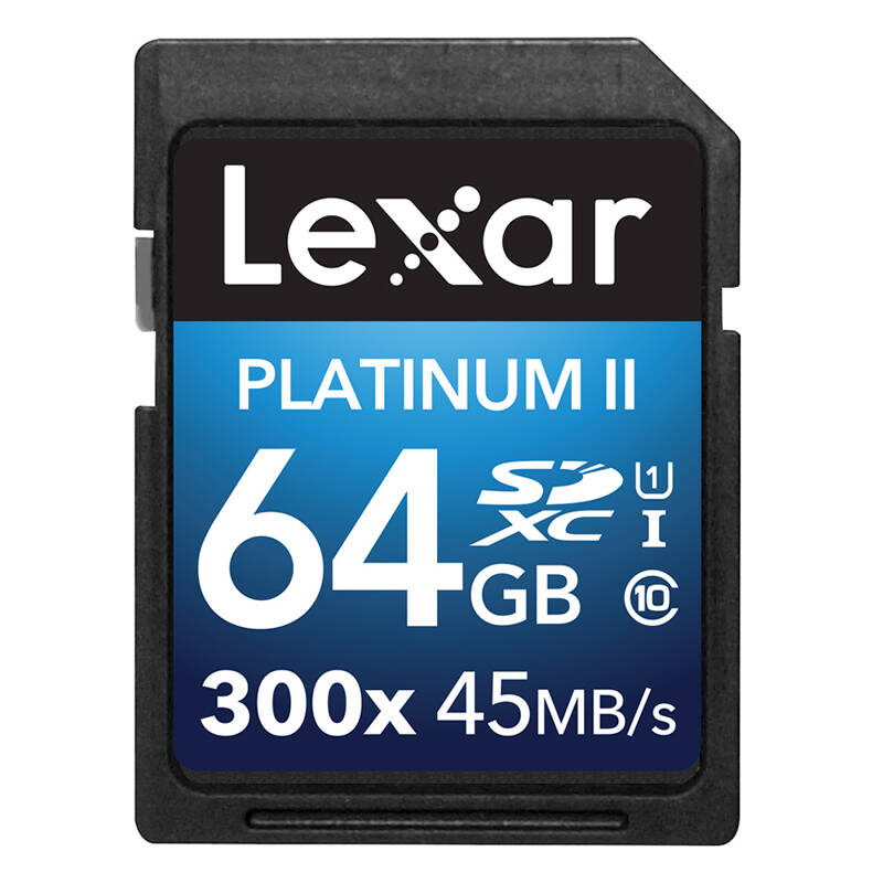 雷克沙（Lexar）SD卡 64GB 300X 45MB/s相机存储卡(LSD64GBBAS300)