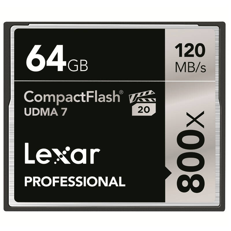 雷克沙（Lexar）CF卡64G 800X读120MB/s写45MB/s单反相机存储卡（LCF64GBCRBAS800）