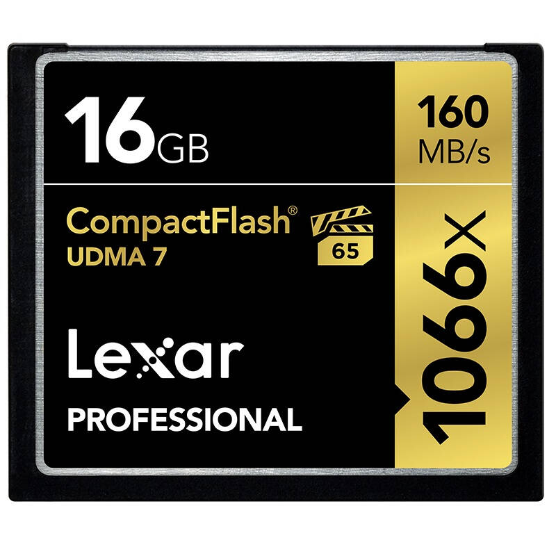 雷克沙（Lexar）CF卡 16GB 1066X读160M写95M单反相机存储卡（LCF16GCRBAS1066）