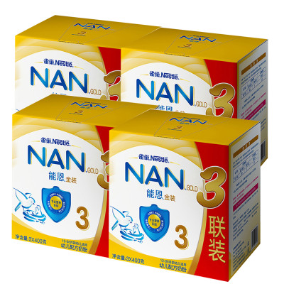 雀巢(nestle)能恩幼兒配方奶粉 3段(12-36個月)1200g三聯裝*4盒裝