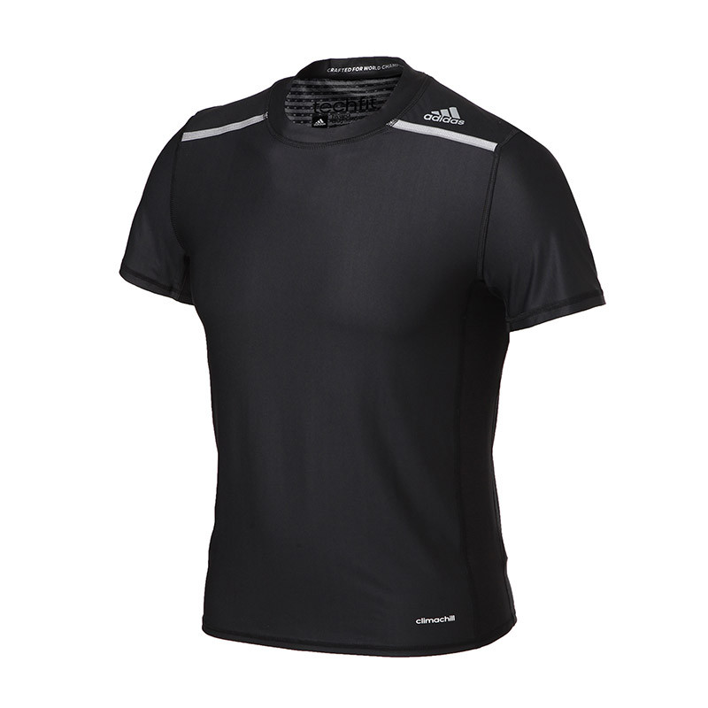 adidas阿迪达斯男装短袖T恤2017新款综合训练紧身运动服AJ4947 黑色 XL