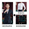 【女先生西服套装】冬款毛料西装韩版职业套装通勤OL女装西服工装女士正装黑色西装外套大码工作服高档职业装 黑条纹西服+裤+衬衫 S